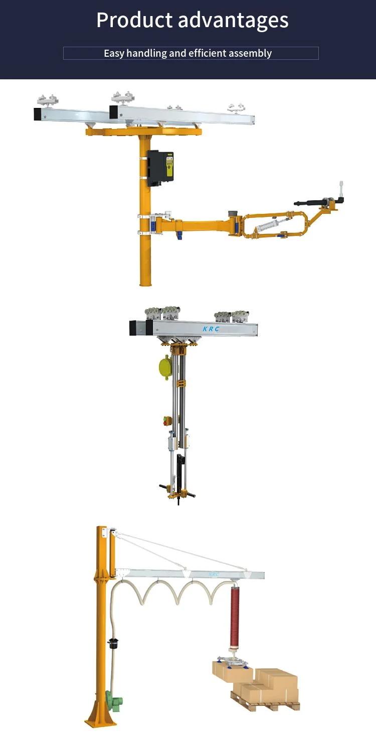 CE Approved Industrial Pneumatic Car Manipulator Sheet Metal 1000kg Suction Cup Vacuum Lifter Jib Crane for Wood Stone Glass Lifting