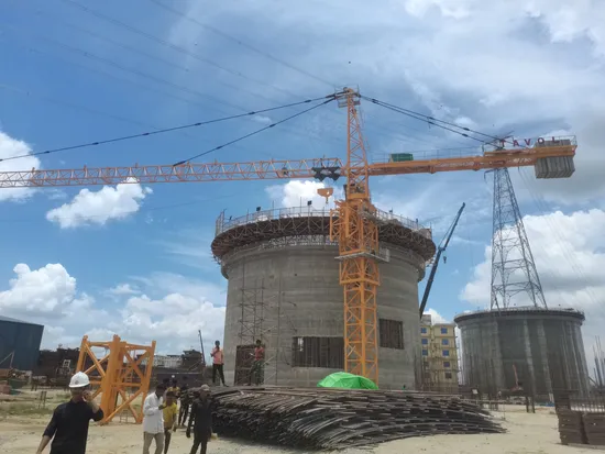 Emk5516-6 Elmak Brandneuer Hammerkopf-Turmkran mit maximaler Kapazität von 6 Tonnen und 55 m