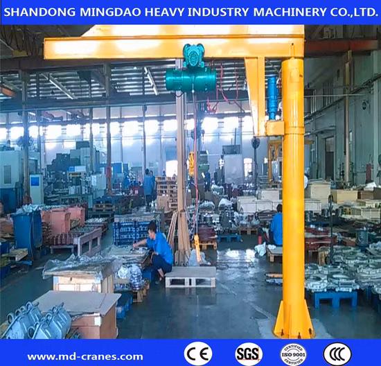Fabrik China Mingdao Marke 3 Tonnen 5 Tonnen 10 Tonnen 20 Tonnen 360 Grad drehbarer Säulenauslegerkran mit elektrischem Hebezeug oder Kettenzug zu niedrigem Preis